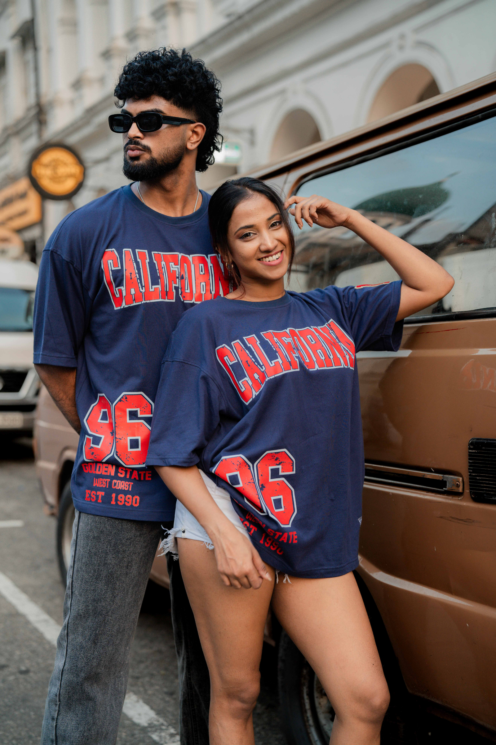 CALIFORNIA 96' DARK BLUE OVERSIZE UNISEX T-SHIRT CALIFORNIA 96' DARK BLUE OVERSIZE UNISEX T-SHIRT